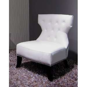   Bentley White Leather Club Chair   LI S182 CH WHT Furniture & Decor