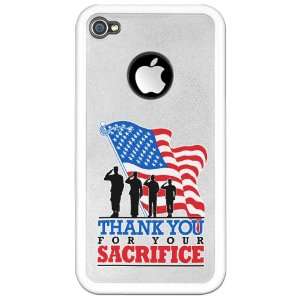 iPhone 4 or 4S Clear Case White US Military Army Navy Air Force Marine 