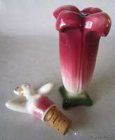 Art Deco Pottery CORONET Germany LADY FLOWER Figural PERFUME Bottle 