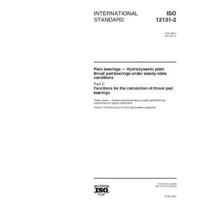  ISO 12131 22001, Plain bearings    Hydrodynamic plain 