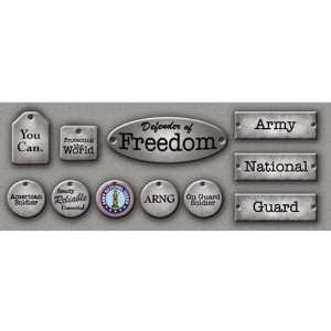 Army National Guard Antiqued Tags Cardstock Diecuts for 