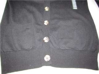 GRACE Elements Womens Gray Black LongSleeve Cardigan Sweater Knit Top 