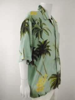   shirt 100% silk mint green floral Tommy Bahama XL hawaiian  