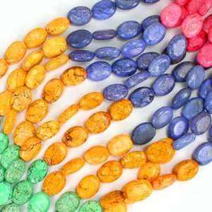  20mm Multi Color Dyed Stabilized Turquoise Oval Beads 