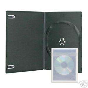 100 Black Single 14mm DVD Cases Movie Game + OPP Bags  