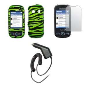 Samsung Seek M350   Premium Neon Green and Black Zebra Stripes Design 