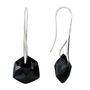   Day Gifts Black Hexagon Swarovski Crystal Earrings Pugster Jewelry