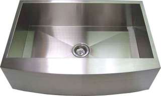 bowl curved front farm apron kitchen sink zero radius design