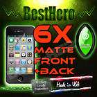 6pcs (3+3) MATTE ANTI GLARE FULL BODY Screen Cover Protector iPhone 4 