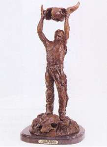 Handmade Bronze Sculpture calling the buffalo remington  
