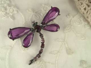 Pretty Purple / Amethyst Acrylic Dragonfly Brooch / Pin  