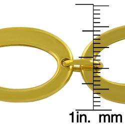 Goldkist 18k Yellow Gold over Silver Oval Link Adjustable Bracelet