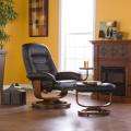 Windsor Brown Leather Recliner and Ottoman Set  Overstock