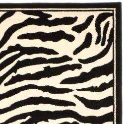 Lyndhurst Collection Zebra Black/ White Rug (9 x 12)  Overstock