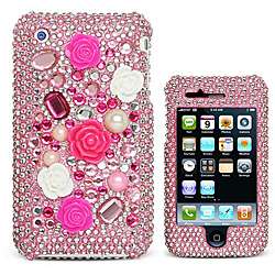 Premium iPhone 3G/ 3GS Pink Japanese Flower Rhinestone Case 