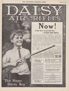 1912 AD Daisy Air Rifles, Happy Daisy boy advertising  
