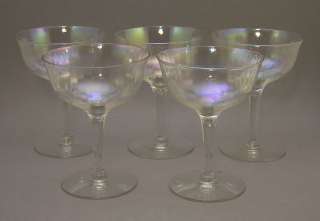 Vintage Optic Luster Wine Champagne Glasses Sherbet  