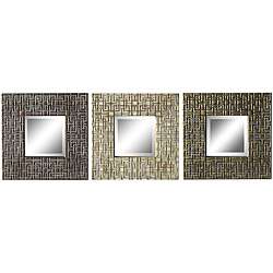 Antique Textured 16 inch Square Mirrors (Set of 3)  Overstock