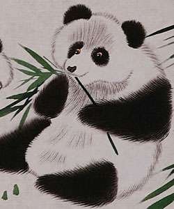 Pandas and Bamboo Chinese Art Wall Scroll Painting  Overstock