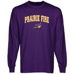 Knox College Prairie Fire Purple Logo Arch Long Sleeve T shirt  