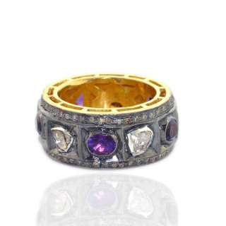   AMETHYST VINTAGE WEDDING BAND 925 STERLING SILVER RING JEWELRY  