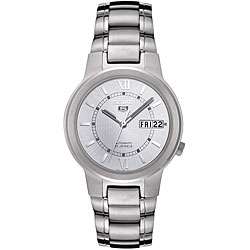   Mens Stainless Steel Silver Dial Automatic Watch  Overstock