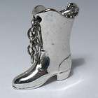 Vintage Sterling Silver 3D Cowboy Cowgirl Boot Western Charm  
