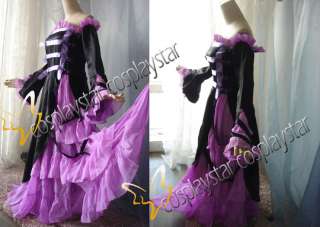 chobits handmade cosplay costume purple party dress  