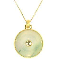 Mason Kay 14k Yellow Gold Jade Disk Necklace  Overstock