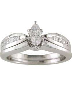   White Gold Marquise 5/8 ct Diamond Bridal Ring Set  