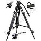   FT 9901 Video Tripod with Fluid Pan Head Double Handles & case  