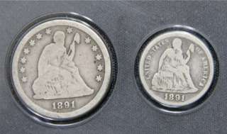   Year Set Morgan $, Seated Liberty Half, Quarter, Dime,V Nickel  