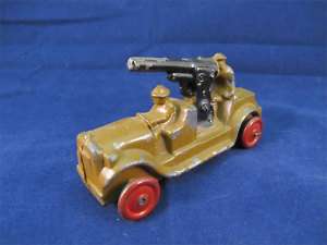 Vintage Lead Toy Soldiers AA Gunner Cannon Armored Car  