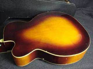 Vintage Kay Sunburst Archtop Acoustic Cutaway Guitar w/ Case  