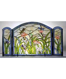 Tiffany style Dragonflies Fireplace Screen  