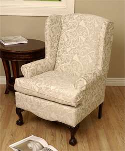 Linen Wing Back Chair  