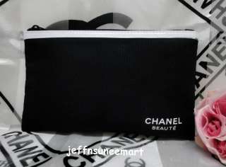 RARE CHANEL BEAUTE COSMETIC MAKEUP BAG Clutch Black & White NEW 100% 