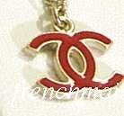 AUTHENTIC CHANEL CC Logo RED Charm Gold NECKLACE NEW  
