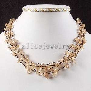 Natural Citrine Chip Necklace 20 GN088  