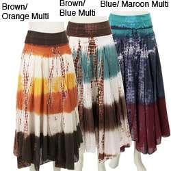 Baba Womens Tie dye Rollover Waist Skirt  