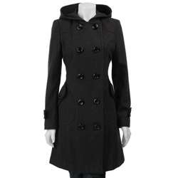 Lo Womens 3/4 length Hooded Wool Coat  