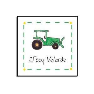  personalized vinyl labels   green tractor