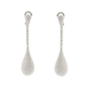  3.18 Carat Diamond Drop Earrings in 14K WG Auvenue 