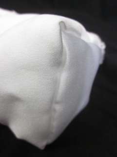 DESIGNER White Satin Sequin Detail Handbag Sz S  
