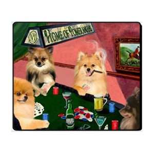  4 Dogs Playing Poker Pomeranian Mousepad: Home & Kitchen