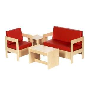    ECR4Kids Birch Living Room Set, 4 Pieces, Red: Toys & Games