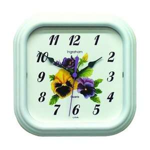  Ingraham Square Cascade with Floral Dial Wall Clock: Home 