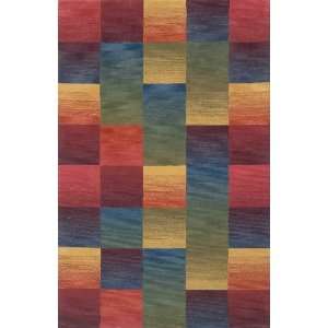 Ombre collection contemporary multi color square boxes hand tufted 3 