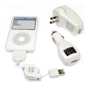 Apple Ipod USB Charger Kit   USB Retractable Hotsync Cable   USB Home 