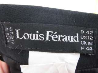 LOUIS FERAUD Black Blazer Skirt Suit Set Sz 12  